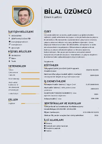 Kuaför Cv Örnekleri cv indir